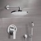 Chrome Shower System With Rain Shower Head and Hand Shower